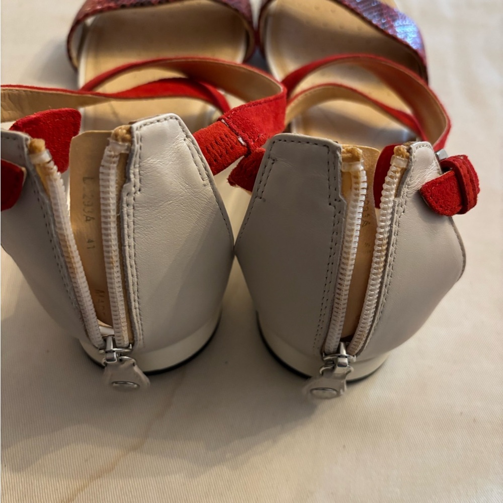 Geox Red Snake Pattern Sandals - Picture 3 of 7